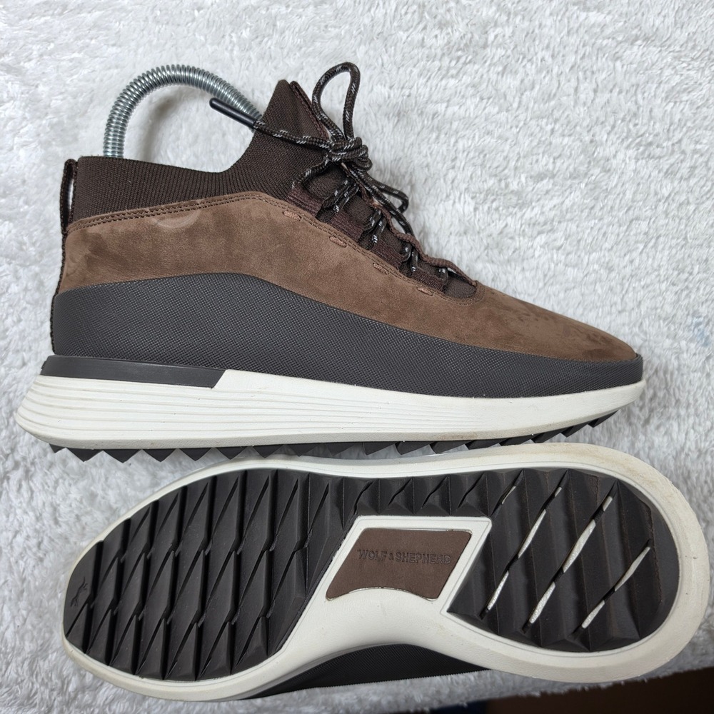NEW Wolf & Shepherd Crossover Mid WTZ Mens 8.5/10.5 Brown Suede Hybrid Sneaker
